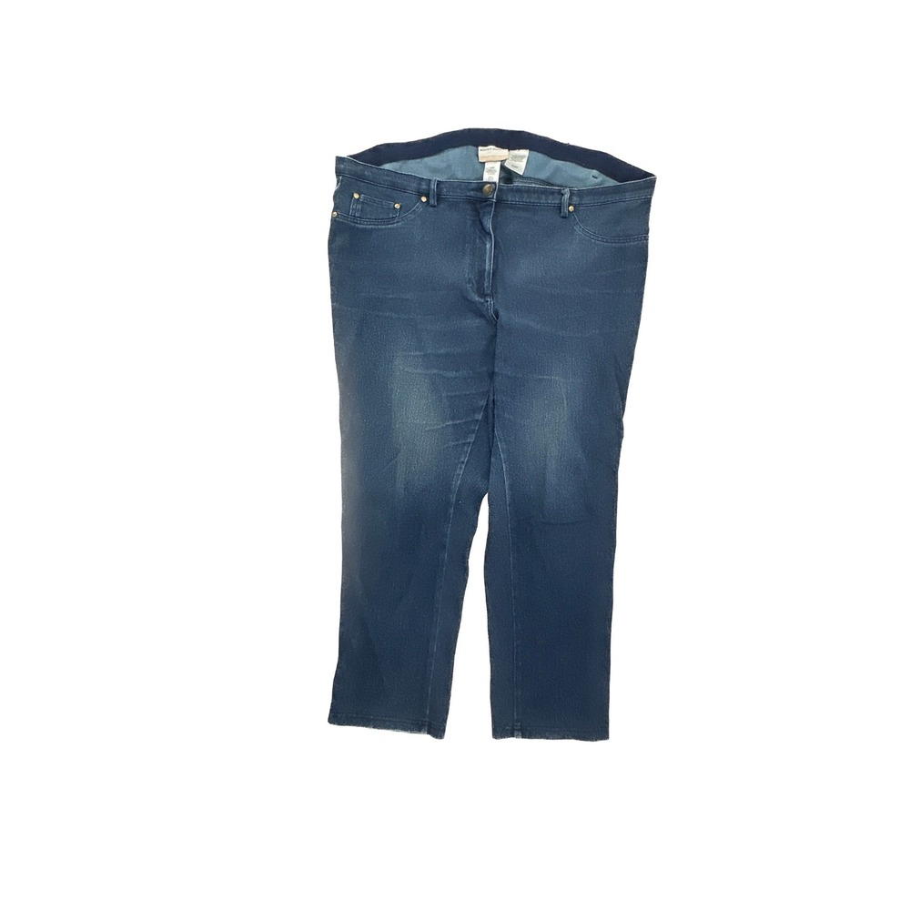 Alfred Dunner Woman Dark Wash Denim Jeggings Blue Size 16W Stretch Pull On Pants
